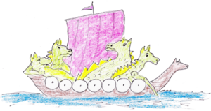 Dragons in longship